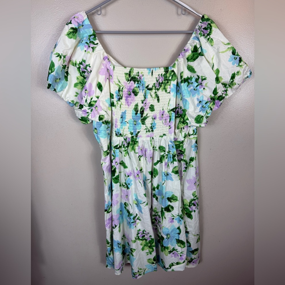 Old Navy Smocked Mindy Twill Womens Mini Dress XXLT‎ Tall 100% Cotton - Picture 3 of 7
